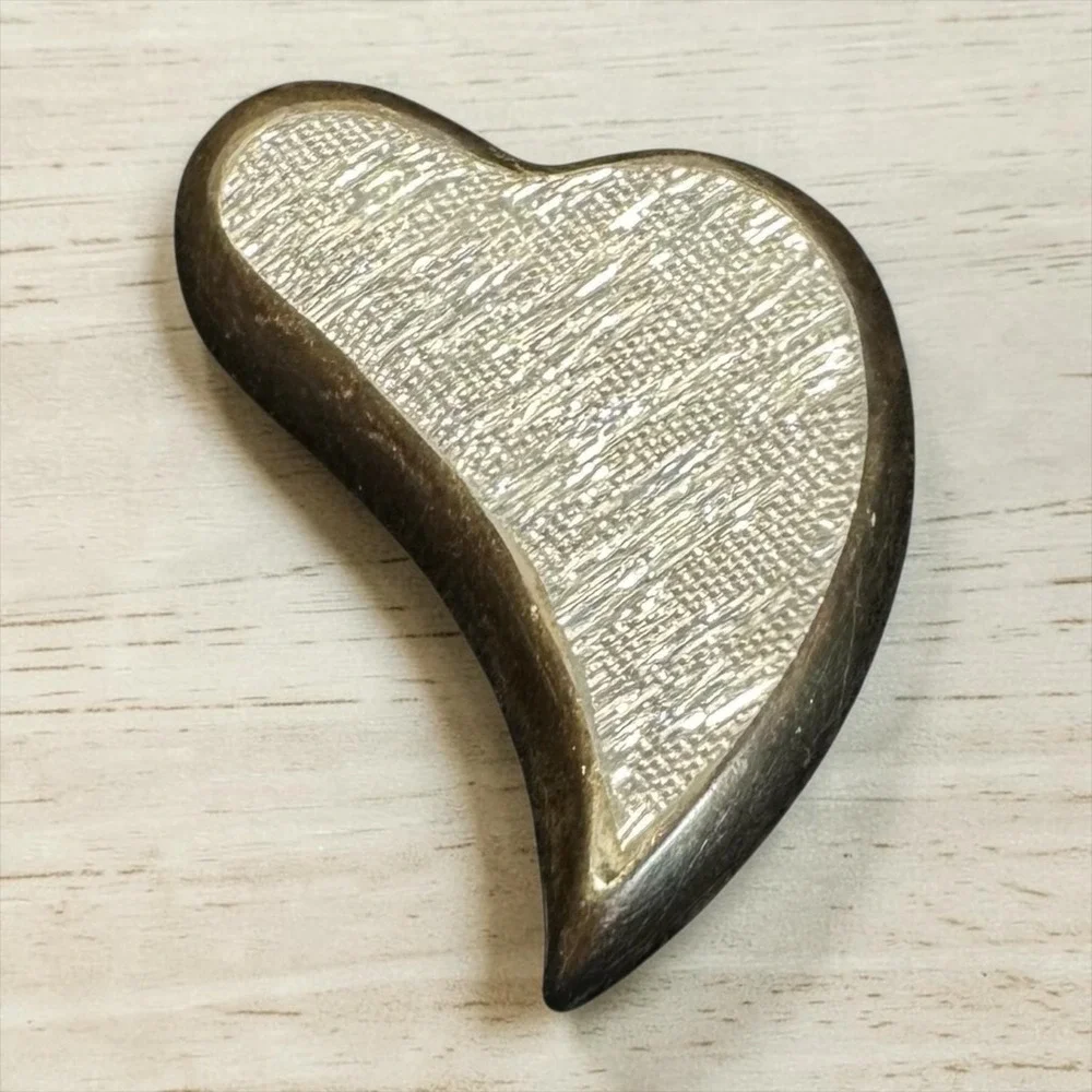 Heart‎ Brooch Component Mexican Silver Sterling Mex 9